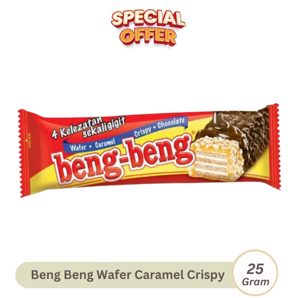 

Beng Beng SACHET 25gr/pcs Wafer Craramel Crispy Rice Chocolate Bengbeng Coklat