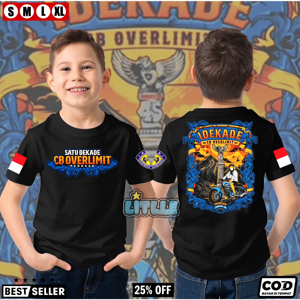 Kaos anak SATU DEKADE CB OVER LIMIT | katun combed 24s 1-12 tahun | Kaos BUS MANIA ROSALIA INDAH -Ka