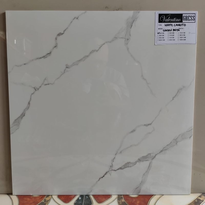 Granit lantai 60x60 White Canuto Valentino gress