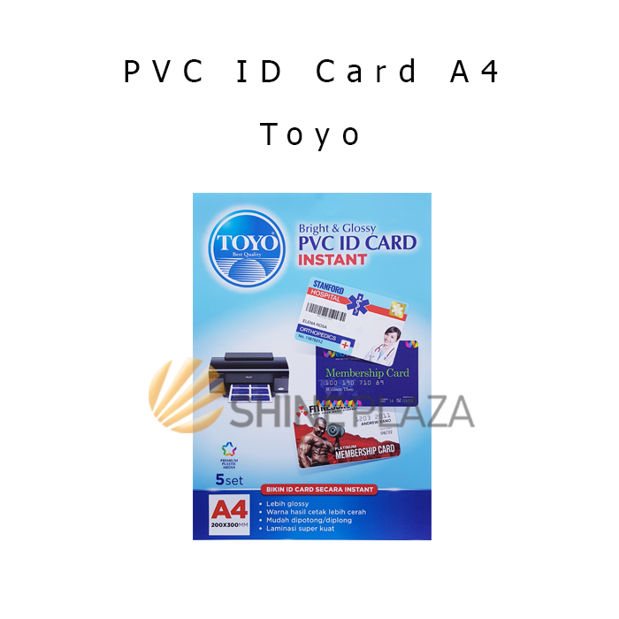 Kertas PVC ID Card A4 Toyo - Kertas PVC Untuk ID Card Isi 5 Set
