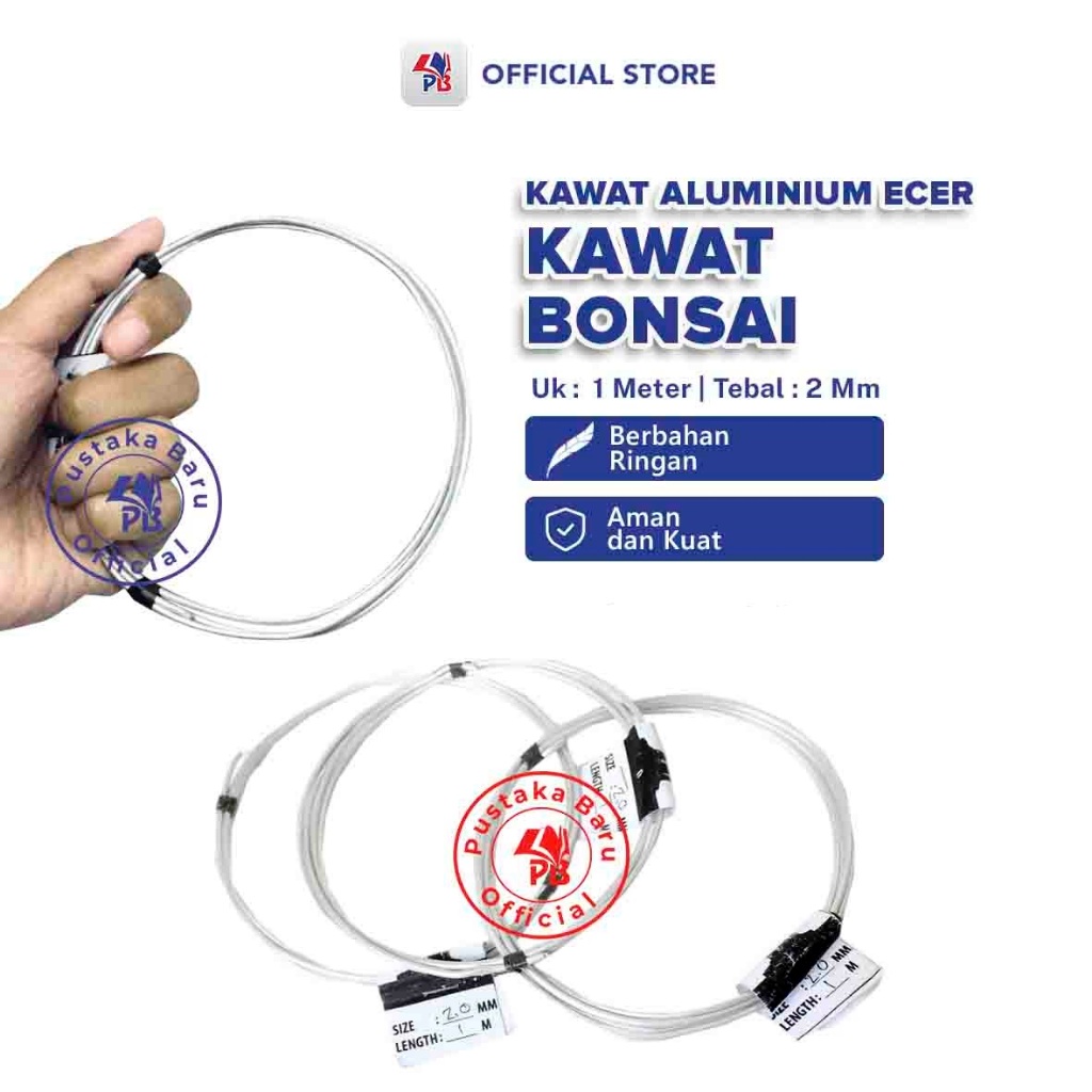 Kawat Bonsai Aluminium Ecer Ukuran 2 Mili Panjang 1 Meter / PB EDUKASI ANAK - PBNB