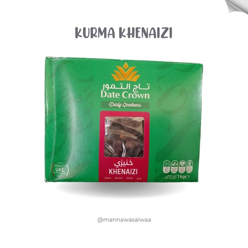 

Date Crown Khenaizi [KEMASAN BARU] Kurma date Crown Kurma Khenaizi 1kg