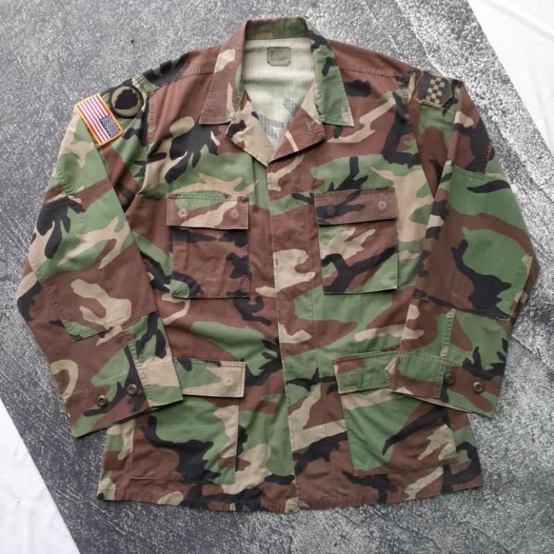 US ARMY BDU WOODLAND CAMO SHIRT