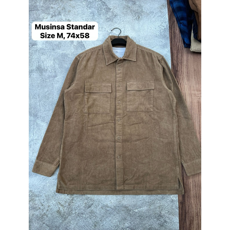 Outer Kemeja Corduroy Musinsa Brown , UNIQLO
