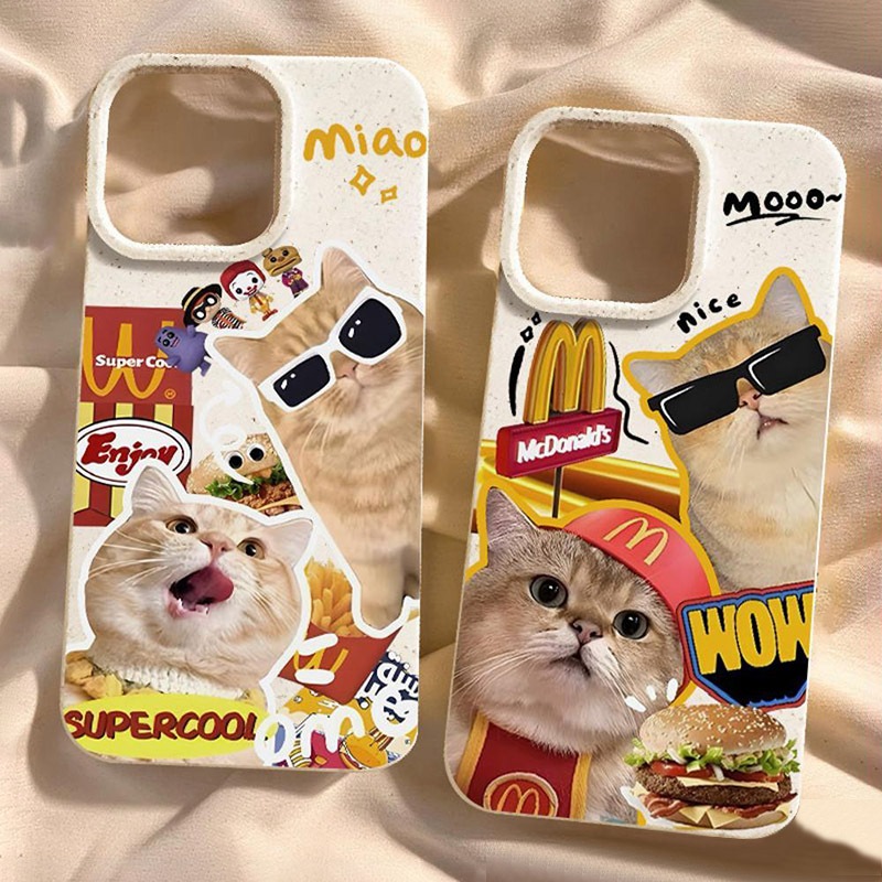 CASE  McD Cat iPhone 7 8 6 6S Plus 11 13 12 Pro Case 14 15 Pro MAX XR XS MAX 7Plus 8Plus SE 2023 iPh