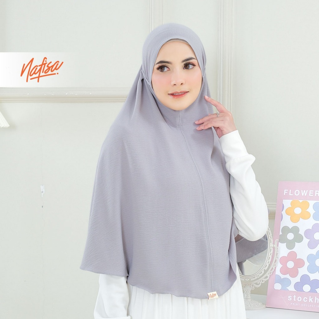 Nafisa HOME CRINKLE ZAVIERA Hijab Instan | Jilbab Instan Tanpa Bergo Kerudung Instan Non Pad Kombina