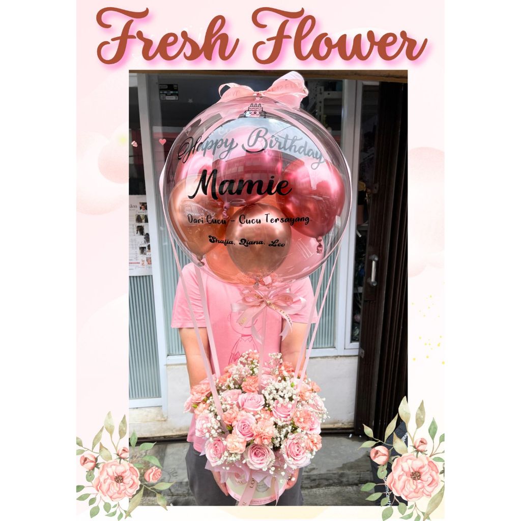 [READY 1 HARI JADI] Fresh Flower Bloom Box VALENTINE Bouquet Bunga Asli Fresh Flower Bloom Box Bouqu
