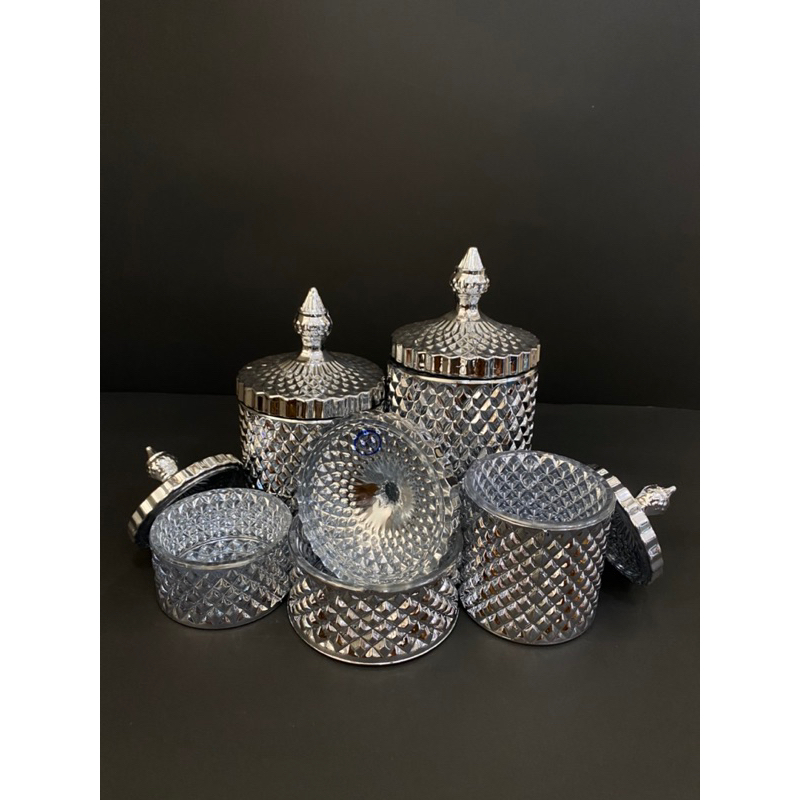 Toples Kaca Kristal Formia Gold & Silver 10,12,14,18,20 Cm