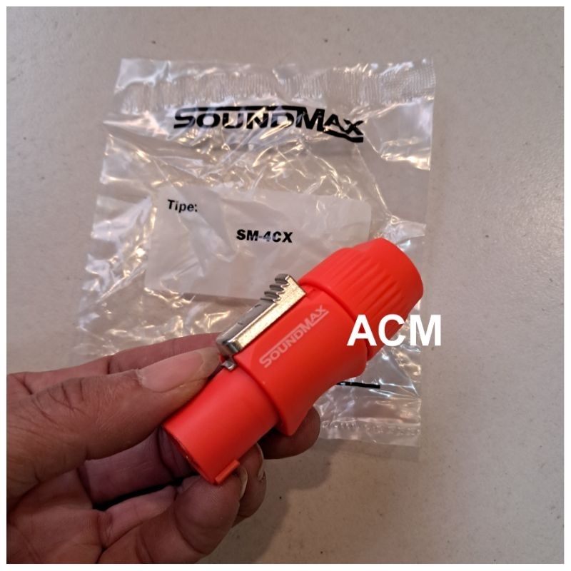JACK SPIKON SOUNDMAX ORANGE 4 PIN UNTUK SPEAKER PASIF ORIGINAL