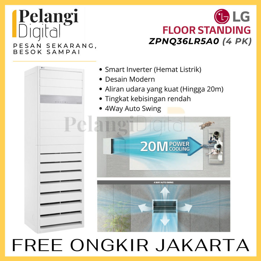 LG AC Floor Standing 4 PK Inverter - ZPNQ36LR5A0 ZPNQ36