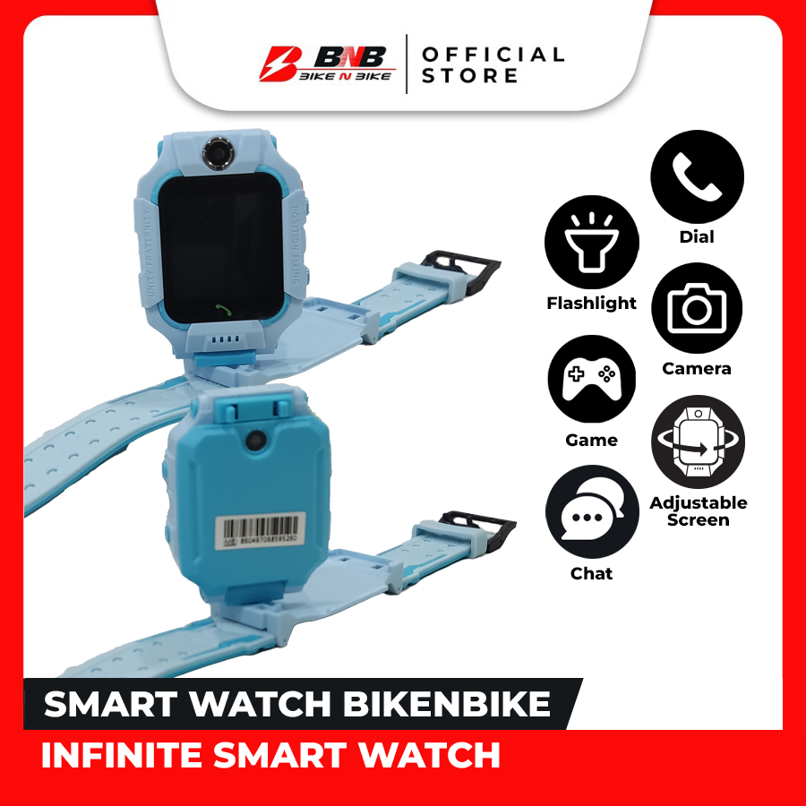 Jam Tangan Pintar Anak Infinite Digital Rotasi 360 Dua Kamera (Pakai Simcard, GPS) - BikeNBike
