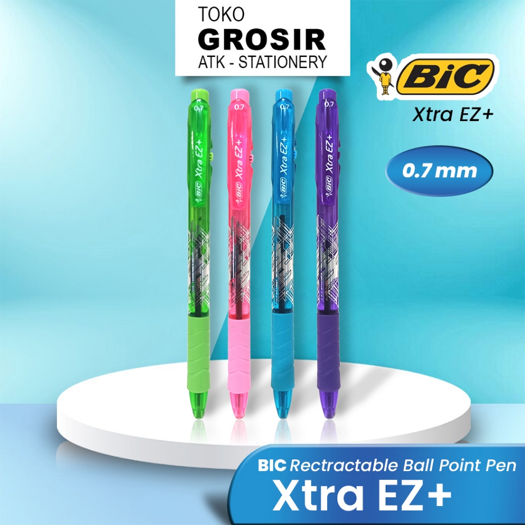 

BIC Rectractable Ball Point Pen Xtra EZ+ / Pulpen Warna BIC 0.7 mm