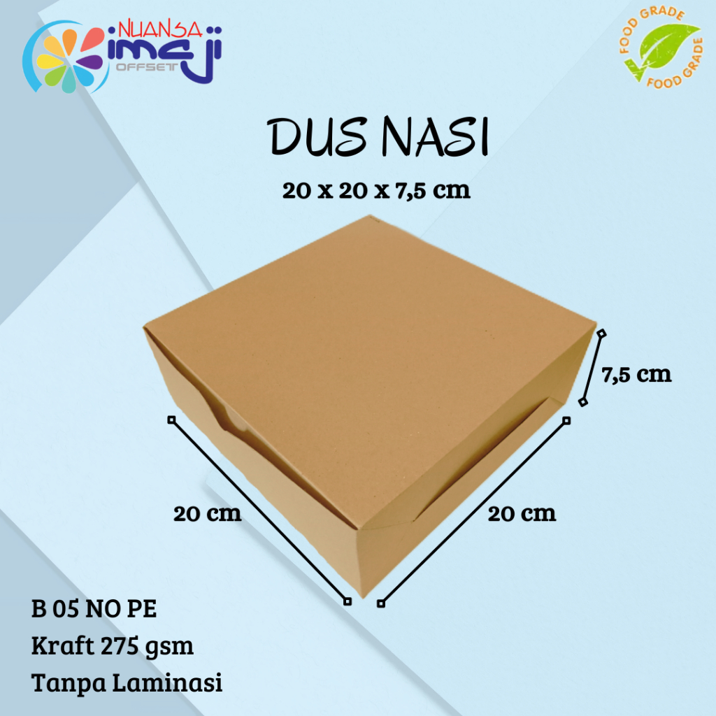 

Dus Nasi B 05 Uk. 20x20x7,5 cm Tanpa Laminasi