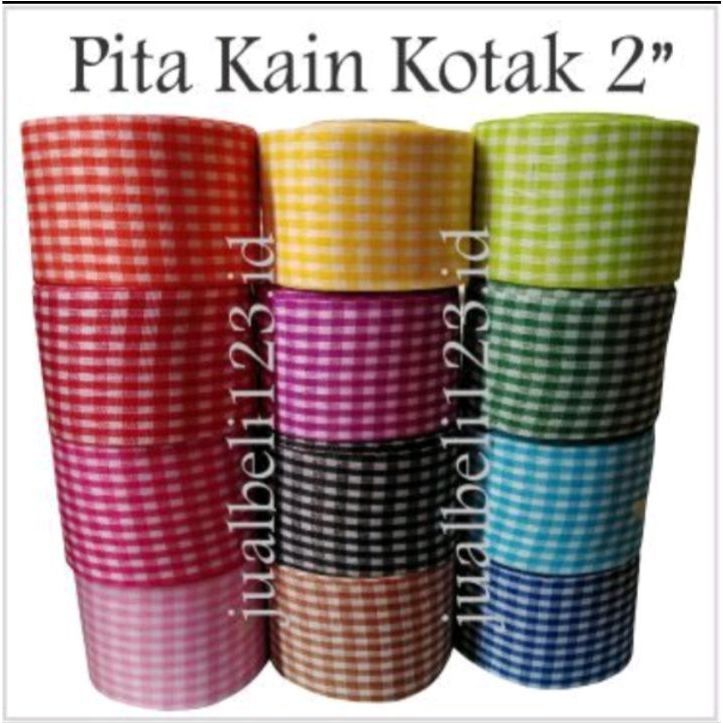 

Pita Kain Motif Kotak 5cm atau 2 inch