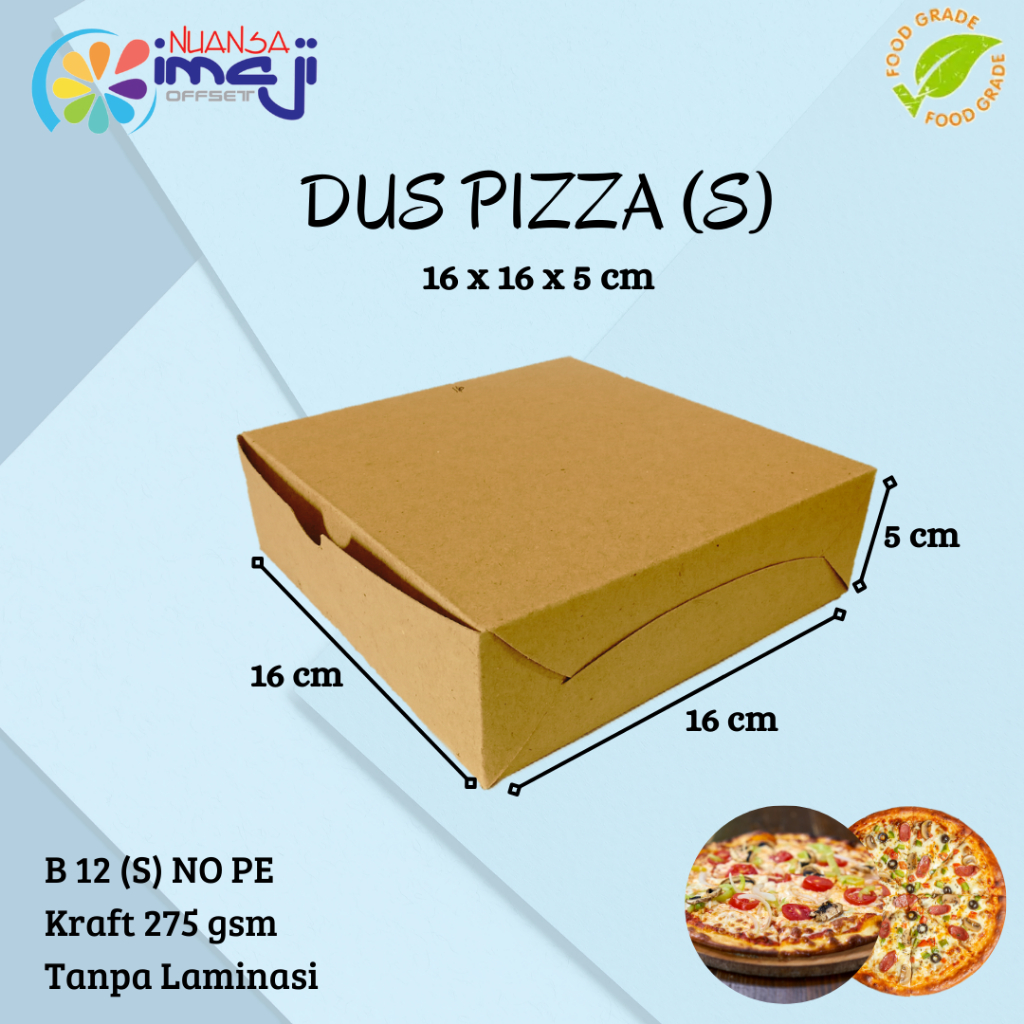 

Dus Pizza (S) B 12 Uk. 16x16x5 cm, Tanpa Laminasi