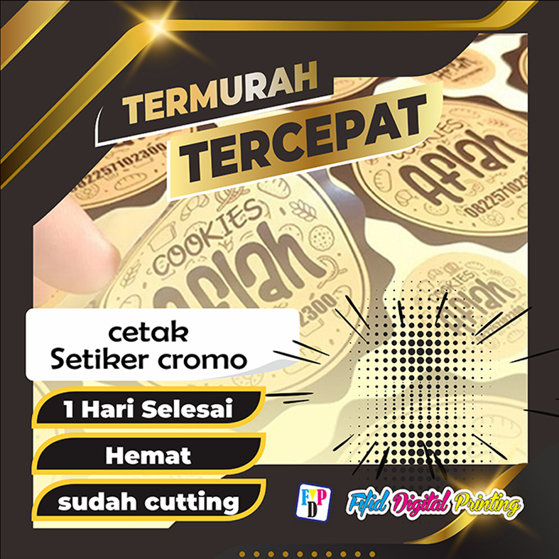 

Print & Cut Sticker Chromo A3+, Cetak Stiker Kromo / Bontax A3