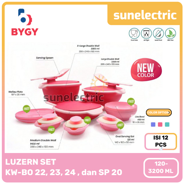 Biggy Luzern Set ( KW-BO 22, 23, 24 , dan SP 20) Prasmanan Set isi 12 Pcs - Random
