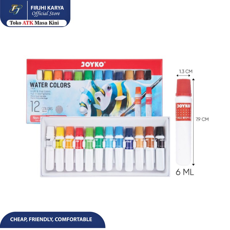 

Cat Air Joyko Set 12 Warna 6ml (Non Toxic)
