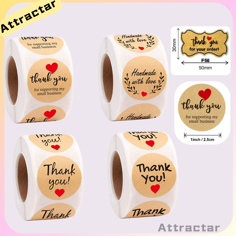 

✨COD 500pcs/roll stiker terima kasih/stiker thank you bulat coklat kertas craft pernikahan cabang zaitun perdamaian hadiah tag sticker jualan label-AT