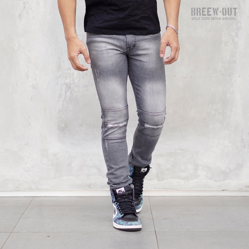 CELANA JEANS DENIM GREY SOBEK BREEWOUT ORGINAL
