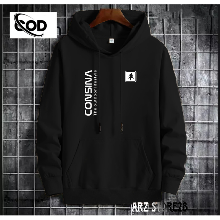 Terlaris Free Hoodie Text Putih Consina Kirka   Sweater Distro Terbaru Jaket Termurah Pria Wanita