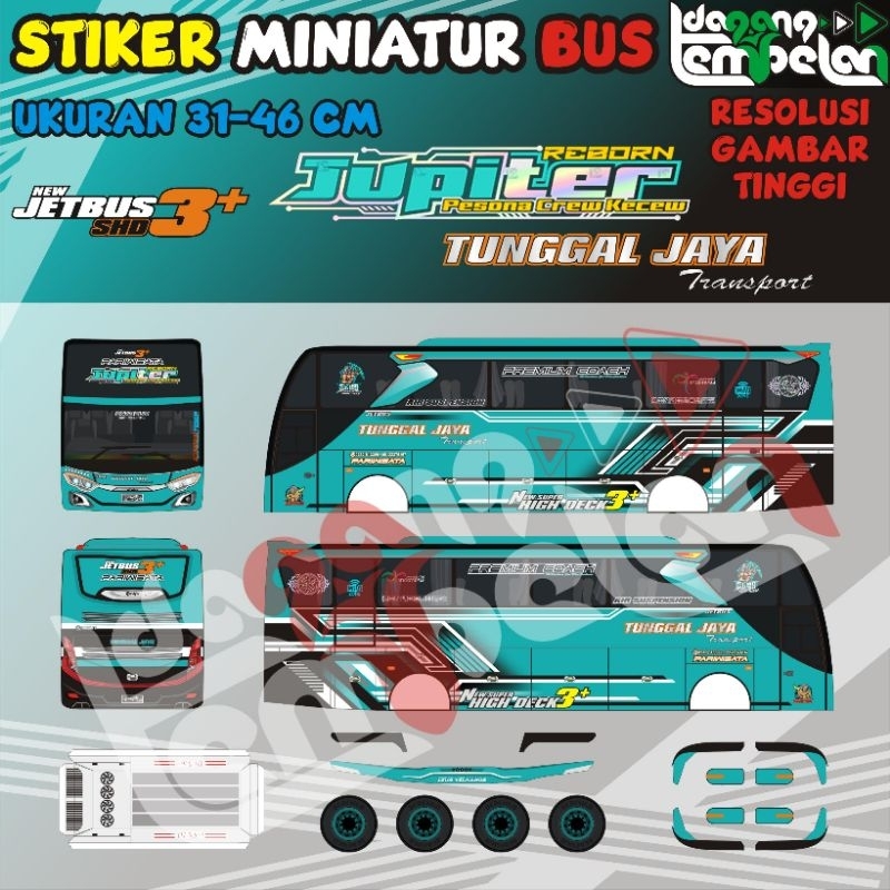 Stiker Miniatur Bus Tunggal Jaya