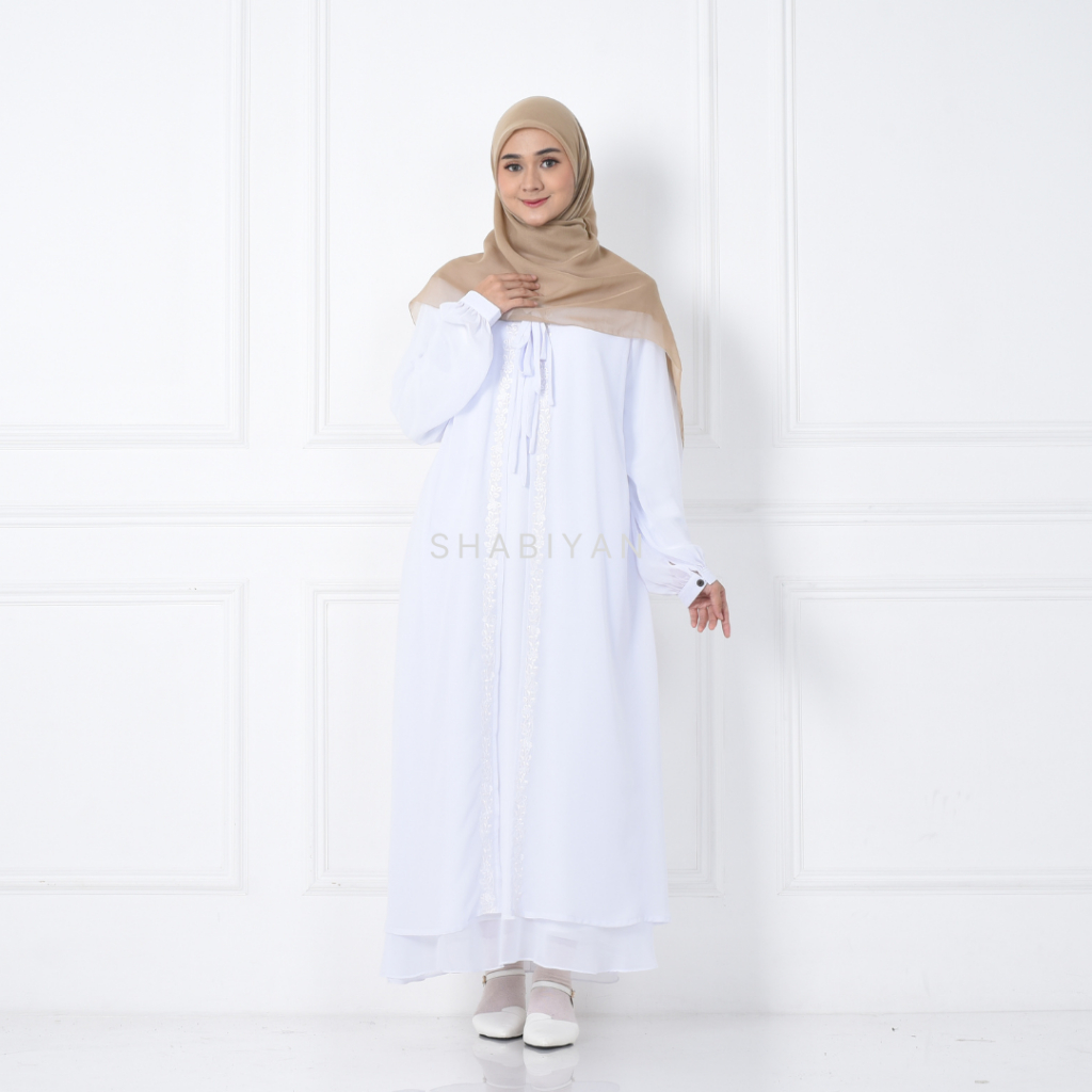SHABIYAN Gamis Ceruty Bordir | Eira 509-Putih