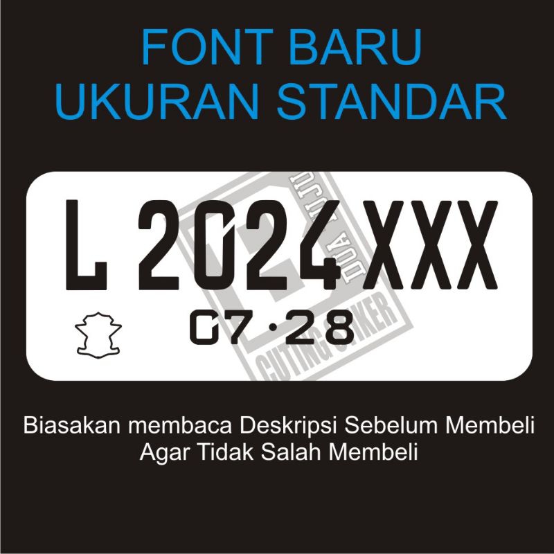 HJK stiker plat nomer mobil (font baru)