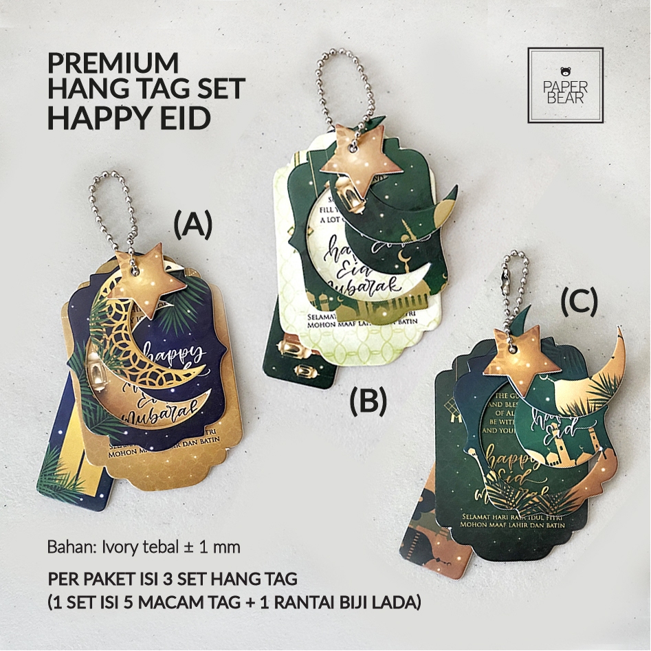 

PREMIUM Hang Tag Set Tebal Lebaran / Idul Fitri / Thick Eid Mubarak Hang Tag Set [ 3 set ]
