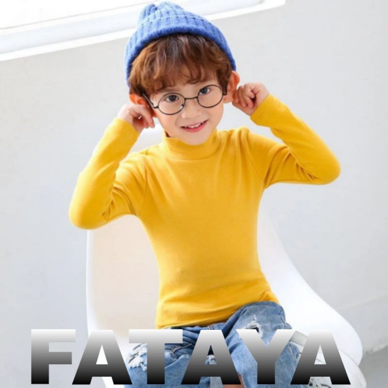 Kaos Turtleneck Anak Katun Rajut Rib Laki Laki Wanita Umur 4 5 6 7 8 9 10 11 12 Tahun