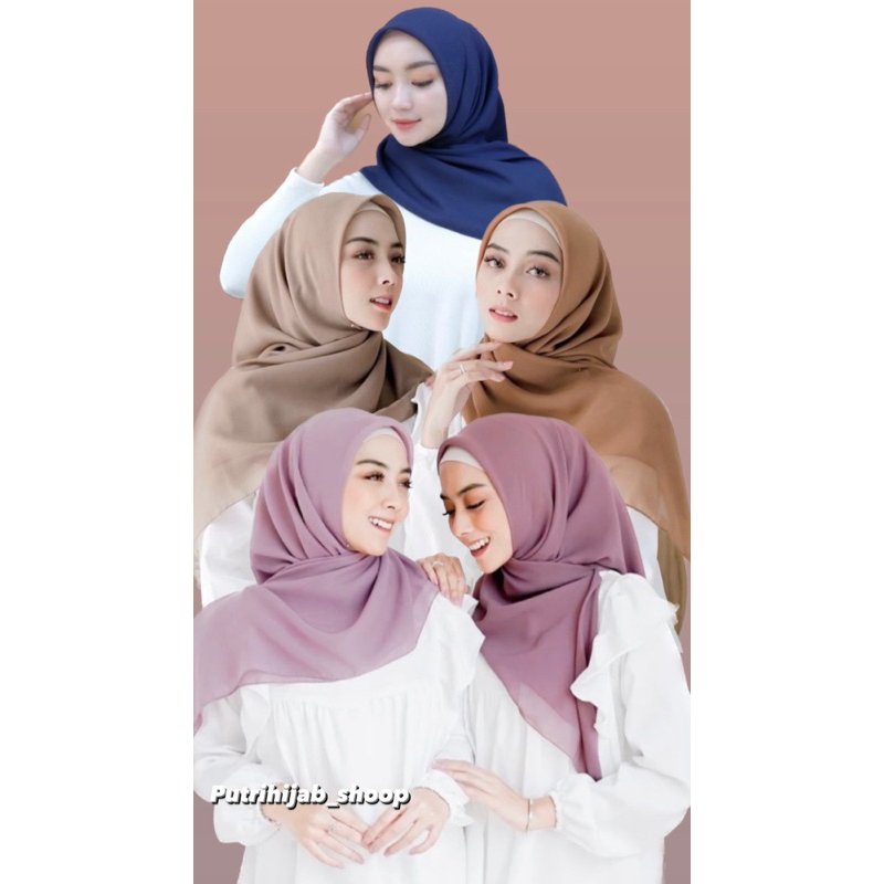 Putri hijab Jilbab Paris Jadul Hijab Segi Empat Polos Warna Nude Kerudung Anti Meleyot