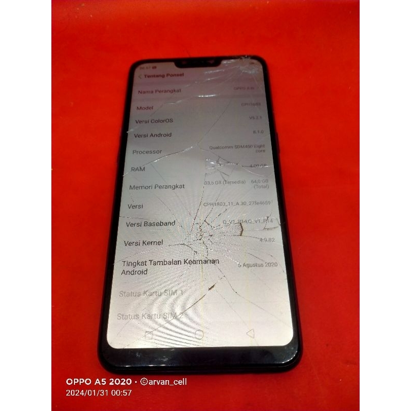 MESIN OPPO A3S NO POLA RAM 4/64