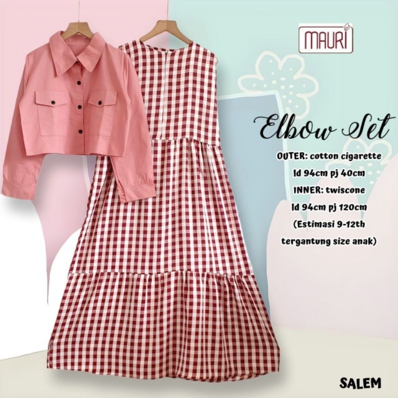 ELBOW SET SETELAN INNER OUTER GAMIS CARDI ANAK PEREMPUAN