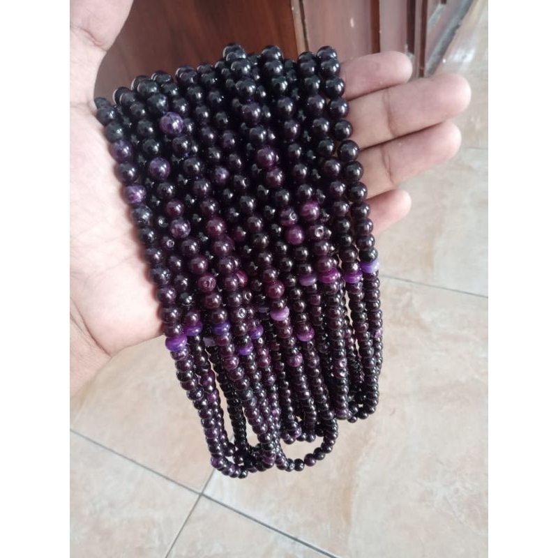 tasbih batu kecubung wulung ukuran 8 mm