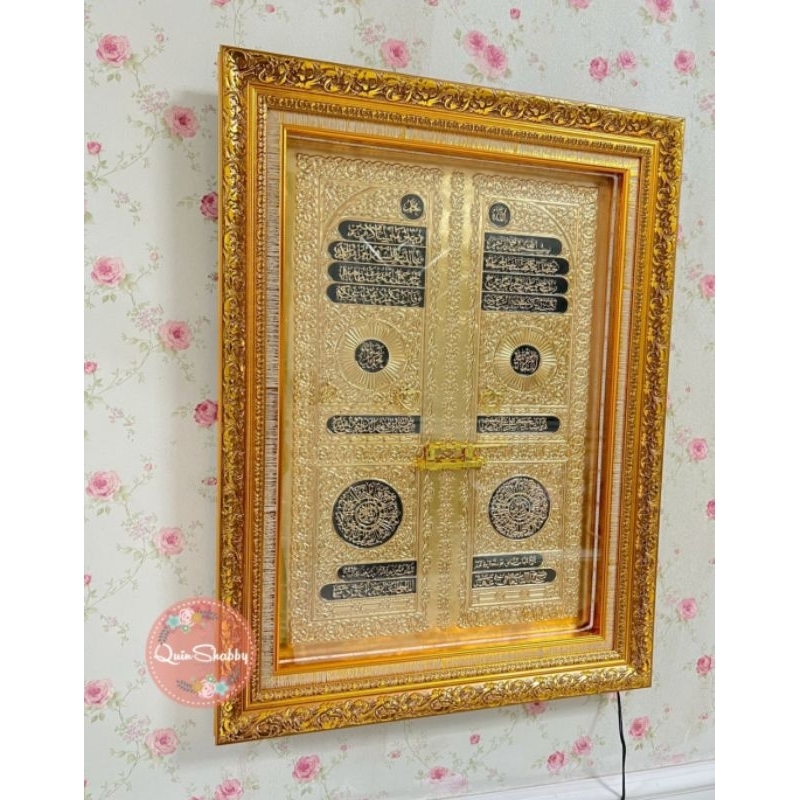 NEW Pajangan kaligrafi pintu Ka'bah plus lampu