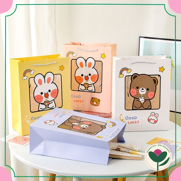 

Paper bag good luck happy birthday kantong kado kantong souvenir ulang tahun gift bag lucu cute MK1520
