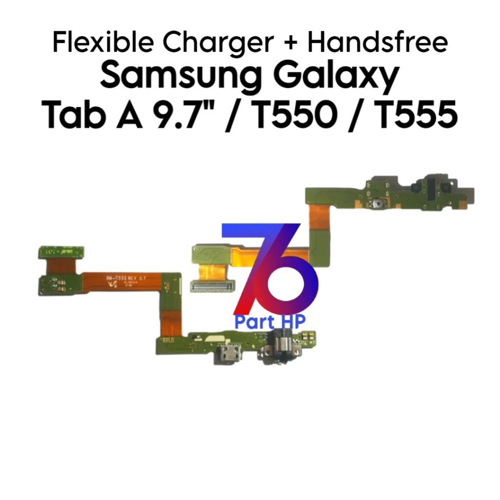 Flexible Charger + Handsfree Samsung Galaxy Tab A 9.7 / T550 / T555 / SM-T555 / SM-T550 / SM-P555 / 