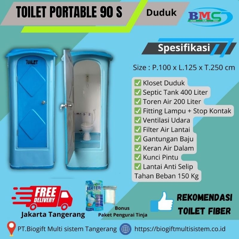 TOILET PORTABLE PROYEK, TOILET PORTABLE FIBER VIP, TOILET PORTABLE KLOSET DUDUK, TOILET PORTABLE MUR
