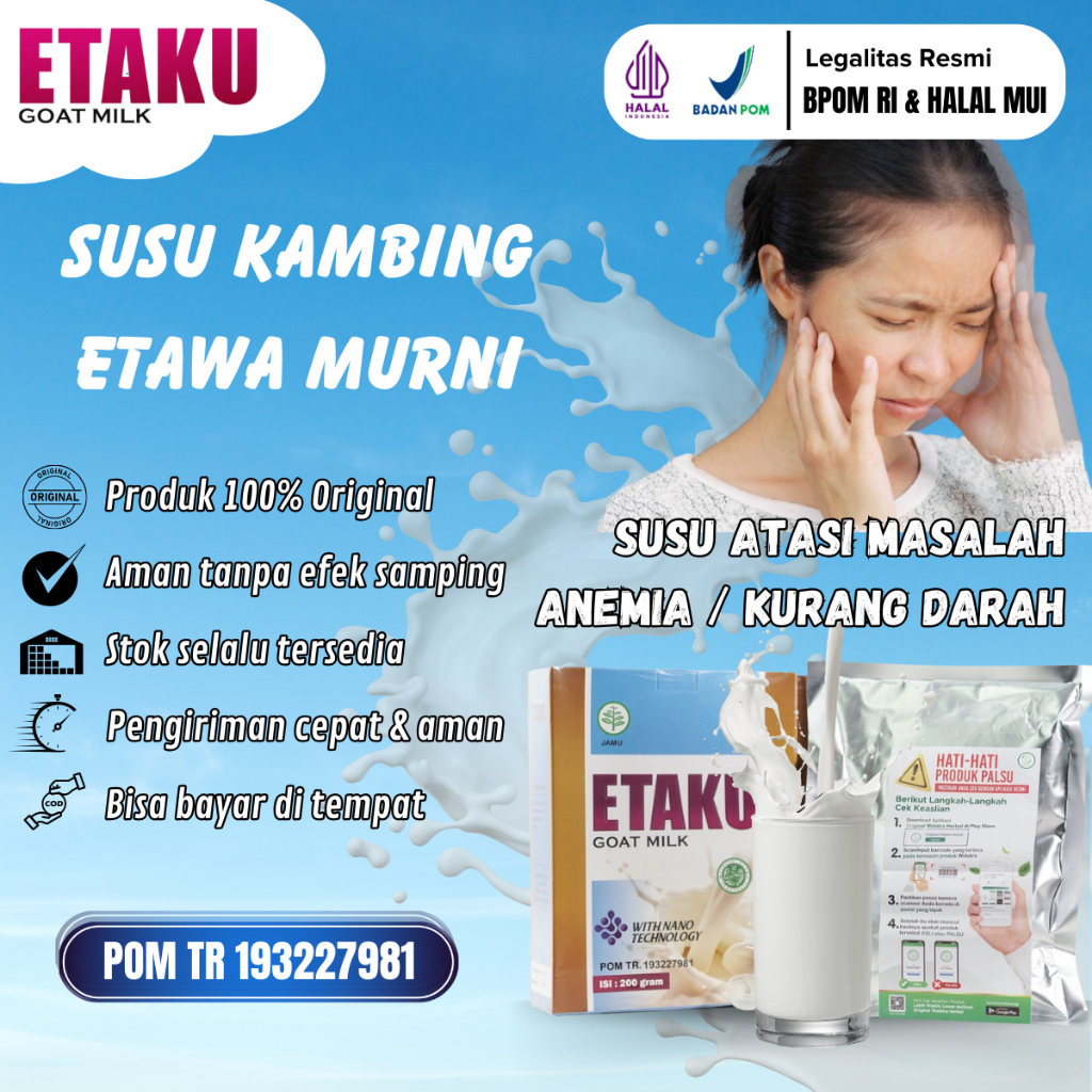 

Susu Untuk Penderita Anemia, Kurang Darah / HB Rendah, Badan Lemas, Sering Pingsan, Sering Pusing - Walatra Etaku Goat Milk