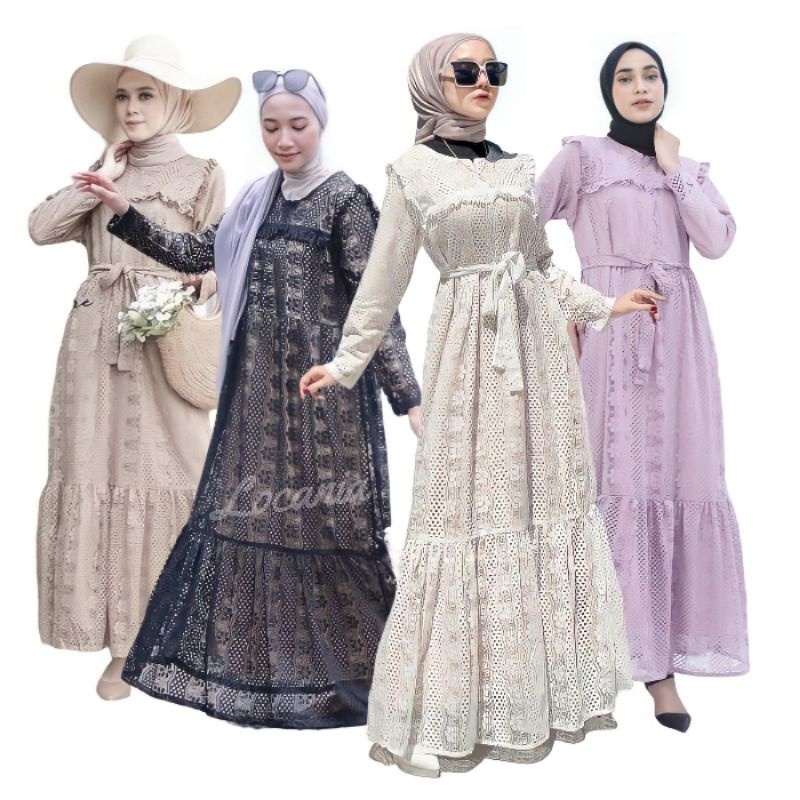 Dress Wanita Vintage Brocade Sheryl / Shabby Dress Broklat Tile Black Series Outfit Kondangan Brides
