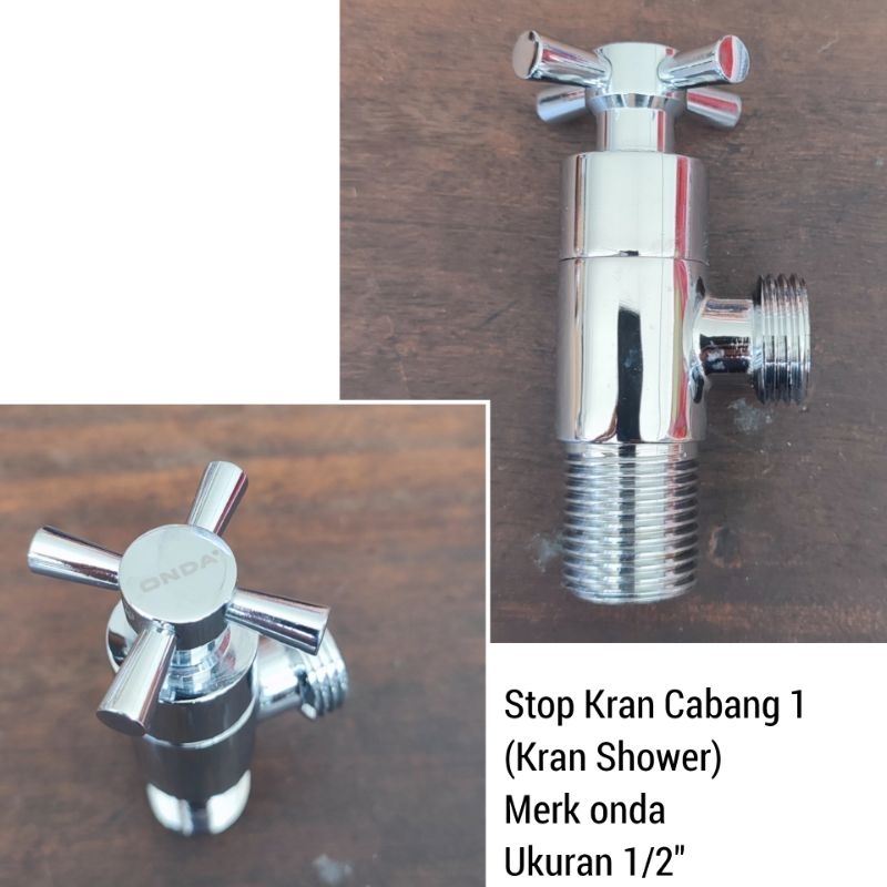 stop kran cabang 1 onda stainless 1/2 inch kran washtafel shower toilet wastafel