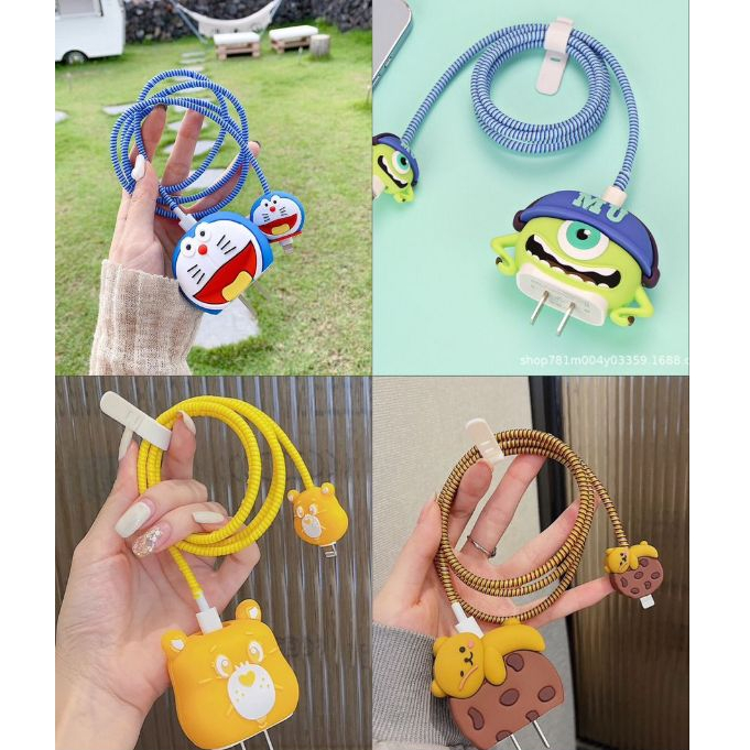 1Set cover case pelindung kabel data charger / pelindung kepala charger 18w/20w Iphone | Case charge