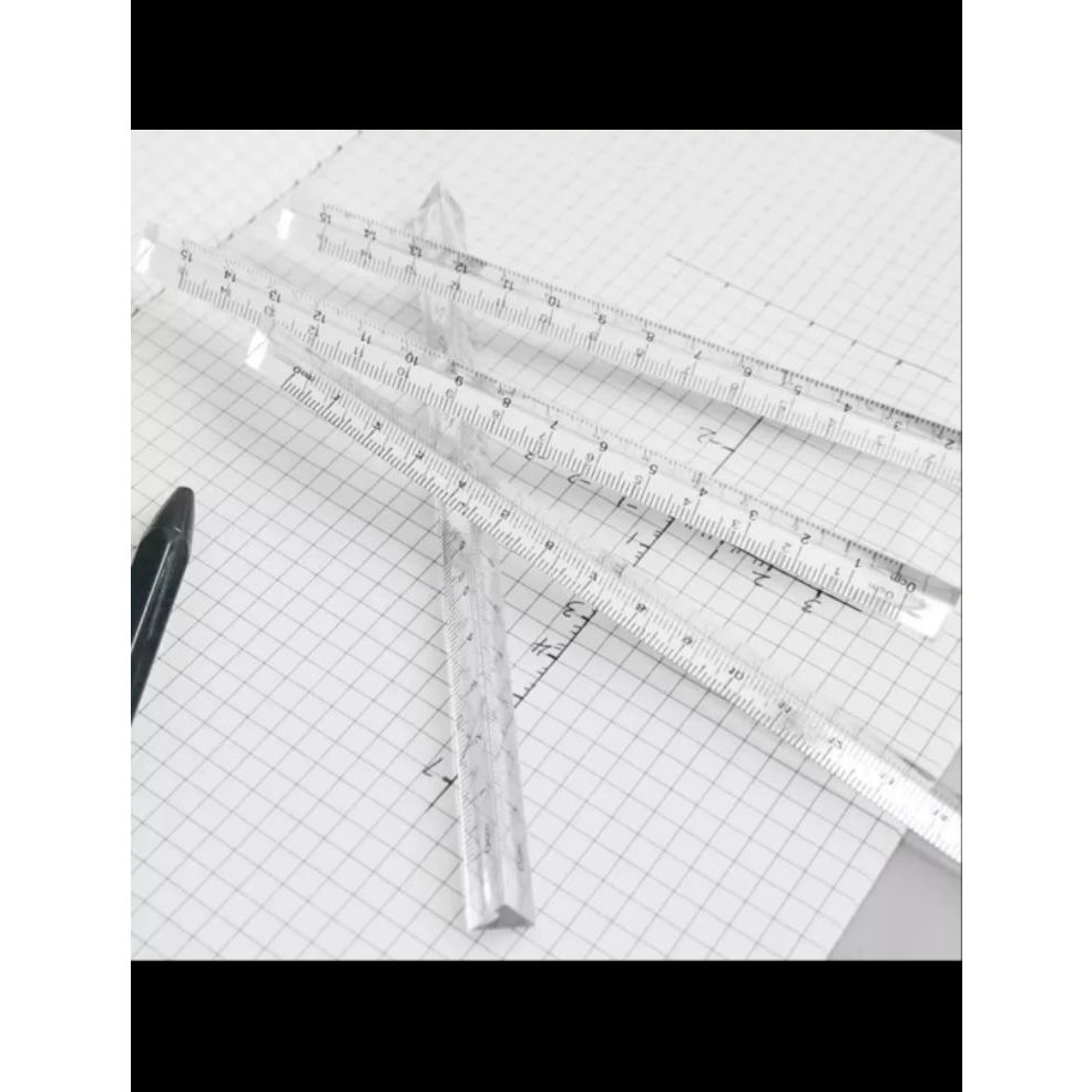 

Transparent Triangle Ruler / Penggaris Segitiga Trasnsparan Cute 15 cm