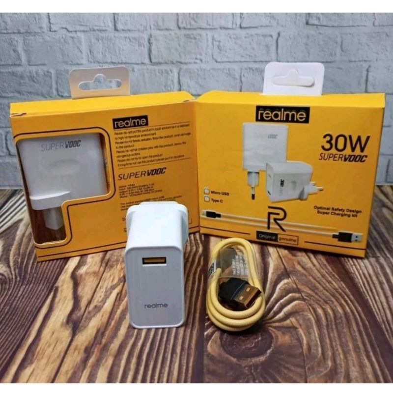 Charger Realme 18W - 30W Original Type-C Super VOOC Fast Charging