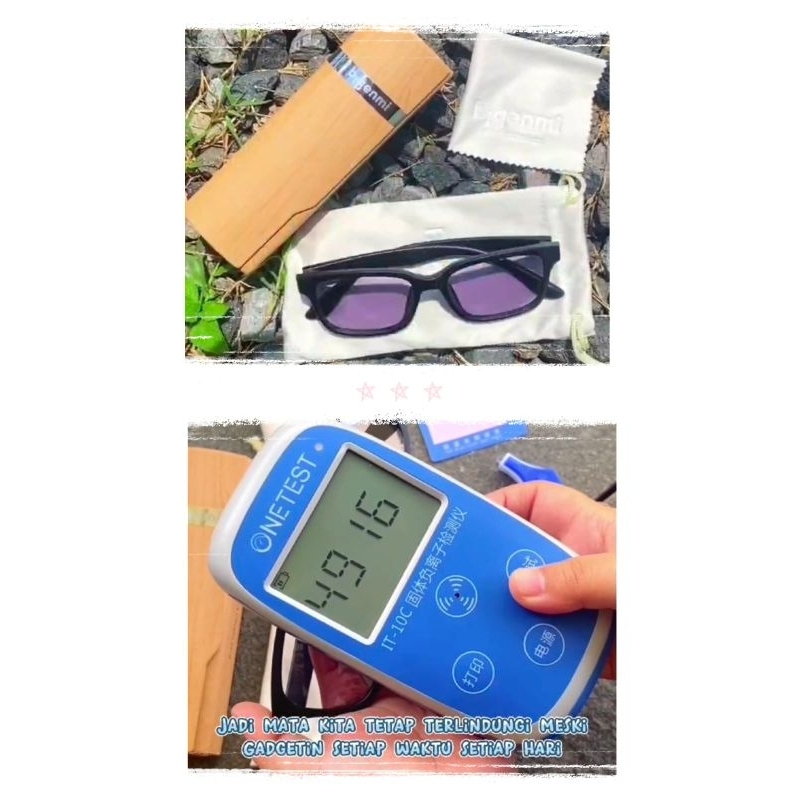 full black bluecromic/photocromic kacamata kesehatan bigenmi terapi semua keluhan mata