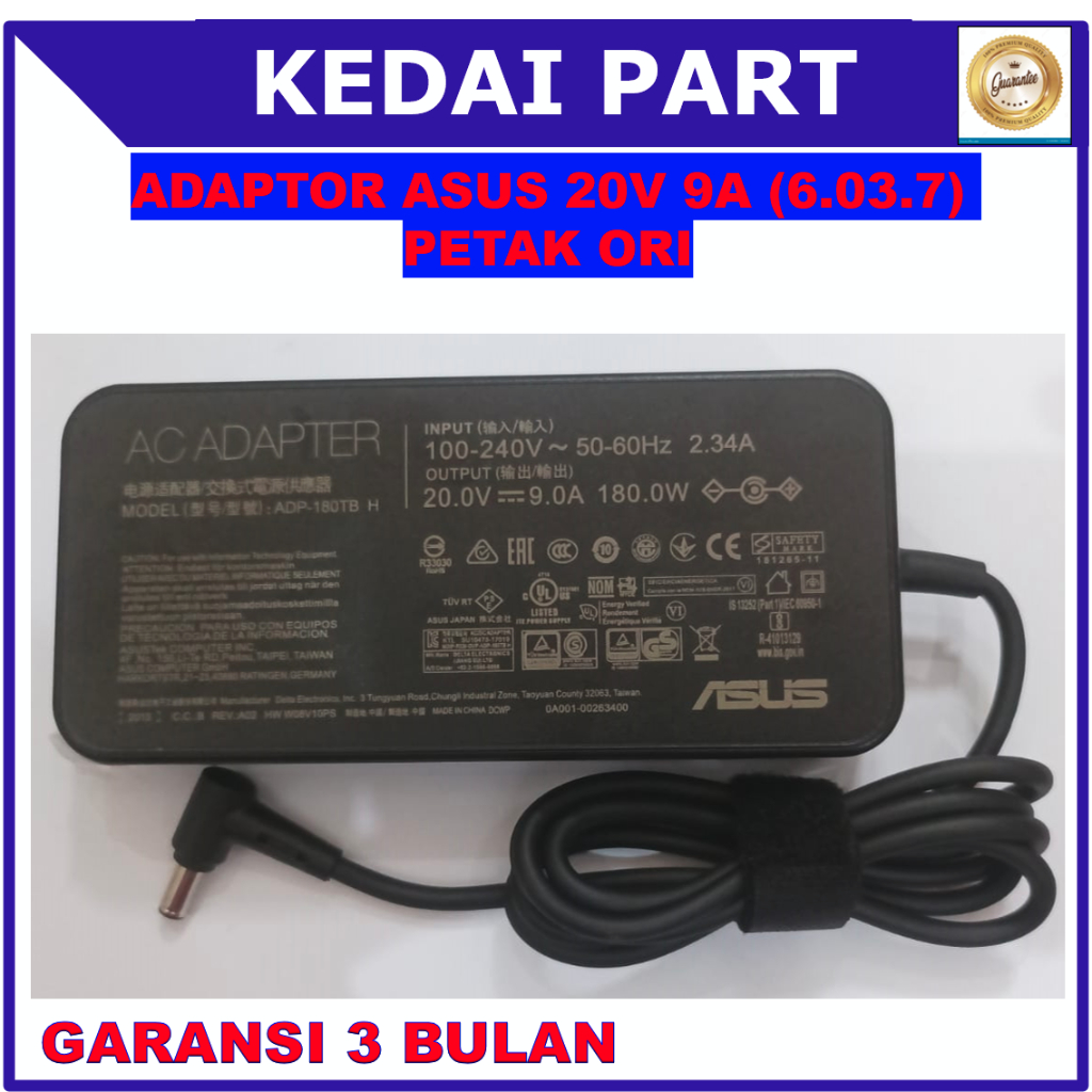 Adaptor Charger ASUS ROG 20V 9A 14 G14 GA401I Tuf Game a17 GA5021 GA50