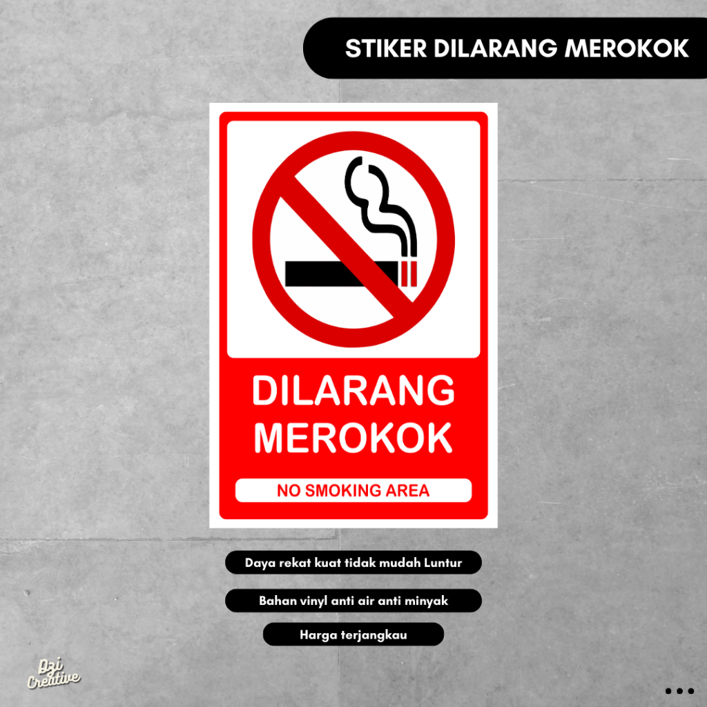 Stiker dilarang merokok / stiker dilarang merokok/ dilarang merokok / vinyl stiker / Stiker dilarang