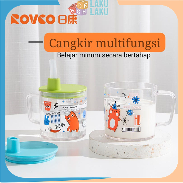 Gelas Minum Anak Sedotan 240ml - Multipurpose Milk Cup + Straw Cup Training Cup