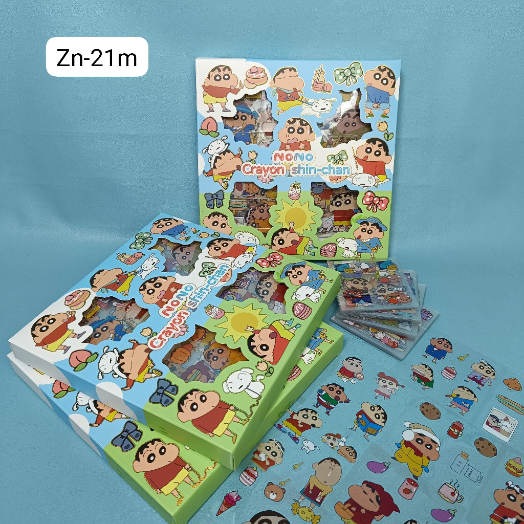 

DXUU NONO CRAYON SINCHAN SANRIO DORAEMON Sticker Box 2D Anti Air Dekorasi Journal Aesthetic isi 100 lembar