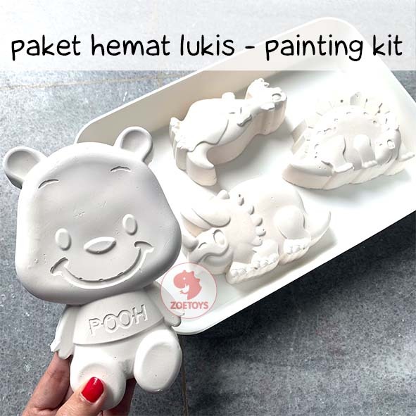 

Bundled Joys Paket Hemat Lukis Gypsum Painting Kit BIG | Starter Kit Melukis Patung Activity | Character Dino Winnie the Pooh Disney | Cari Bingkisan Hampers Goodie Bag Kado Ulang Tahun | Mainan Mewarnai Melukis